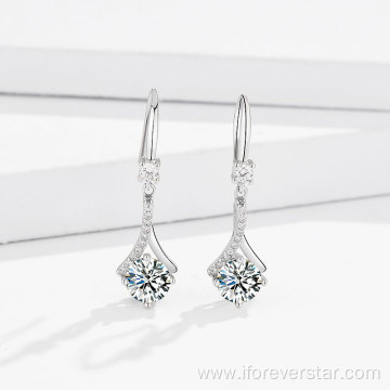 CZ Zircon Drop Earring 925 Silver Wedding Earrings